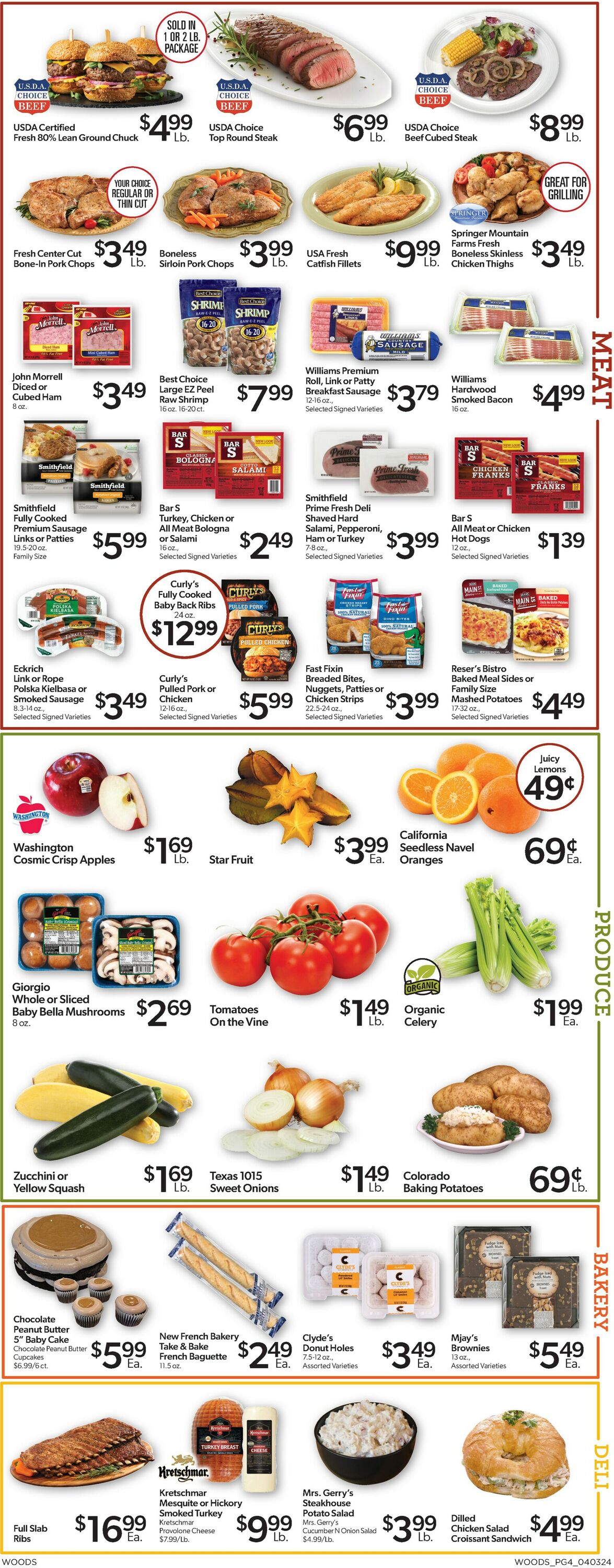 Woods Supermarket Weekly Ad Circular - valid 04/03-04/09/2024 (Page 4)