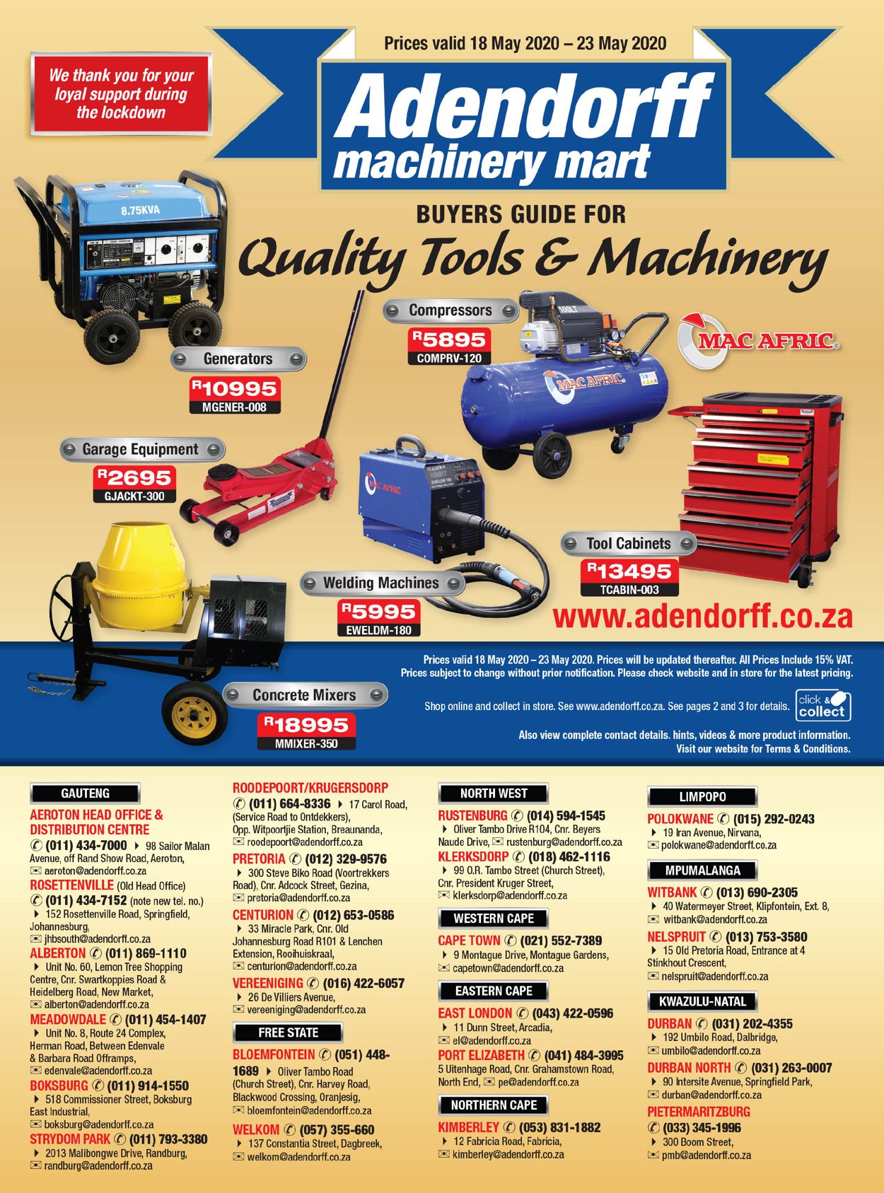 Adendorff Machinery Mart Catalogue - 2020/05/18-2020/05/23