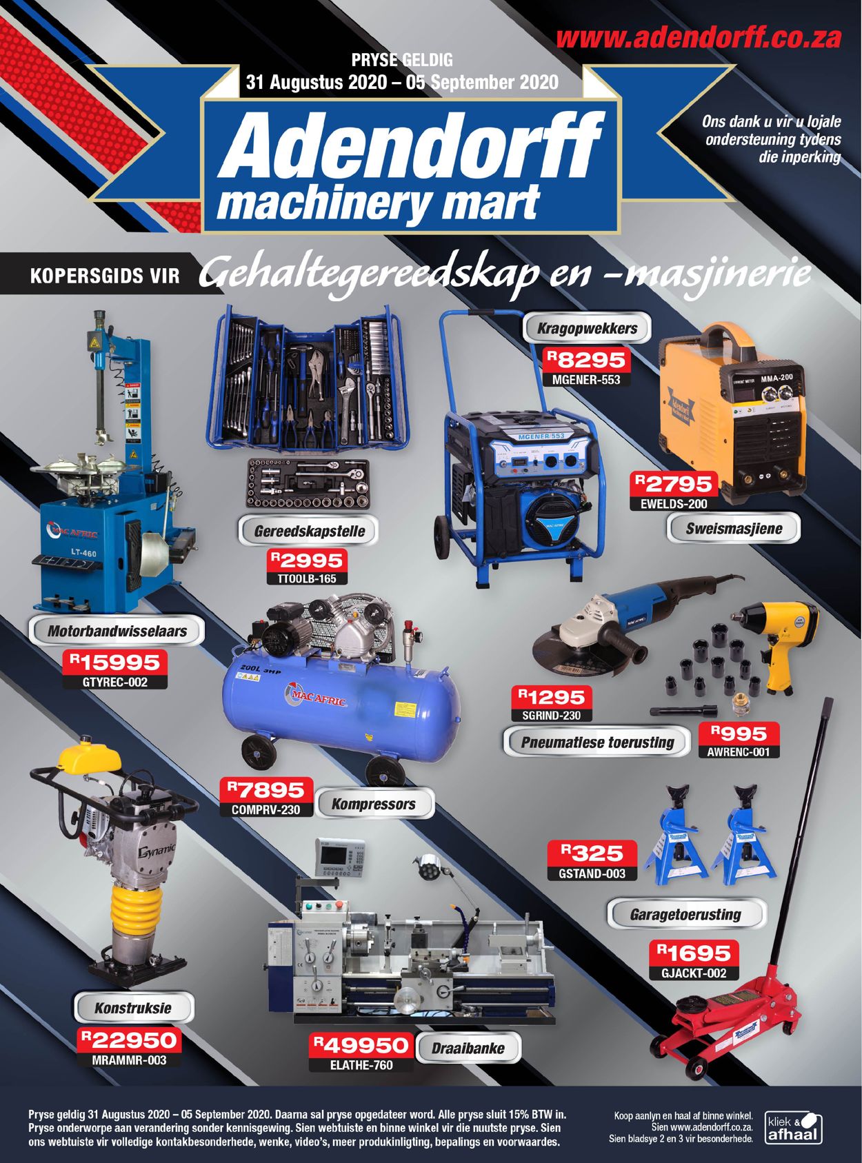 Adendorff Machinery Mart Catalogue - 2020/08/31-2020/09/05