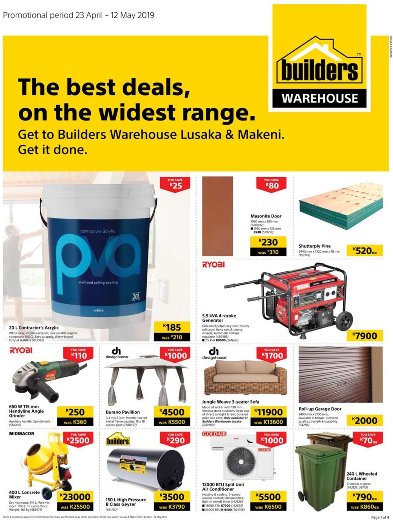 Builders Warehouse - Lusaka & Makeni Catalogue - 2019/04/23-2019/05/12