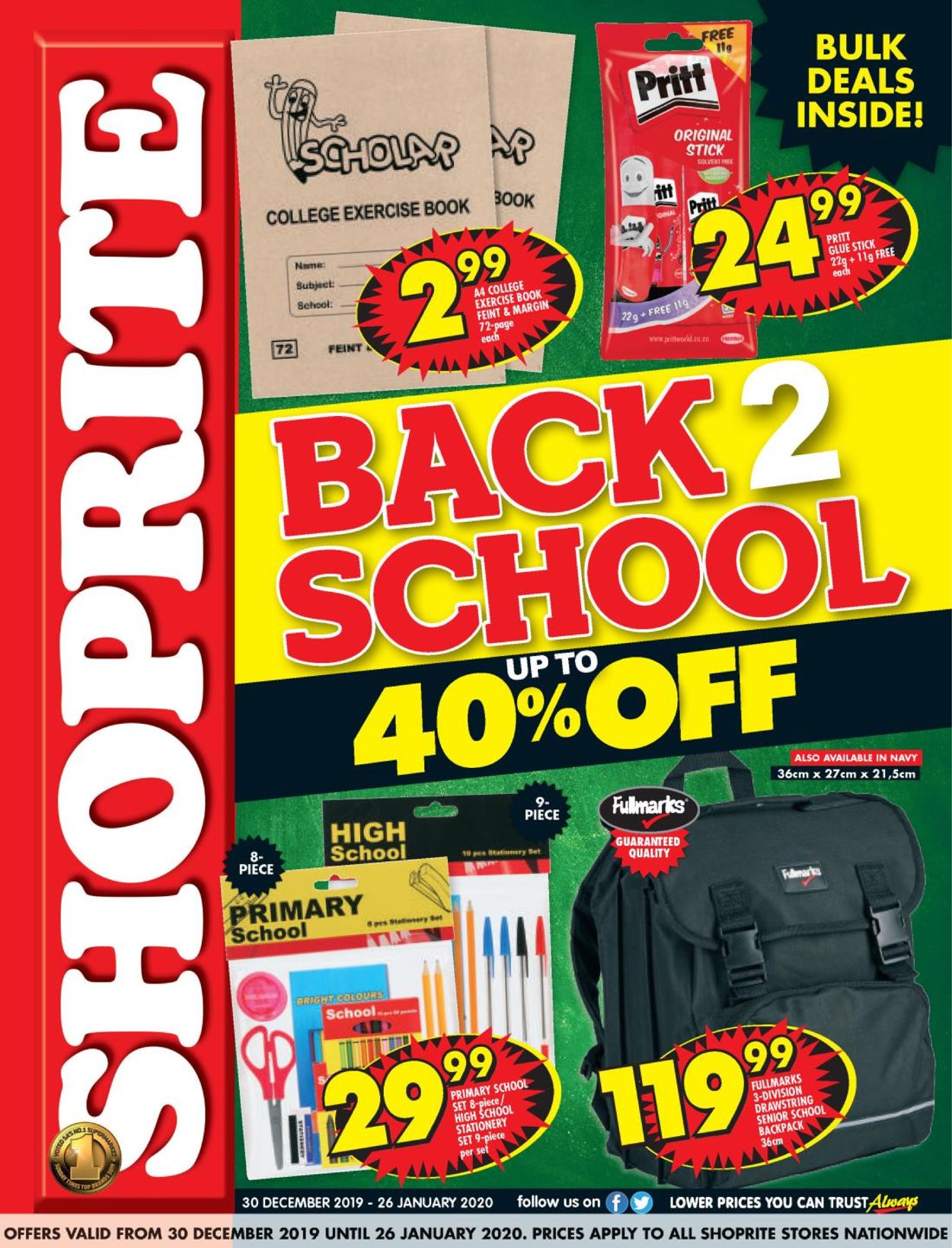 Shoprite Back 2 School Catalogue - 2019/12/30-2020/01/26